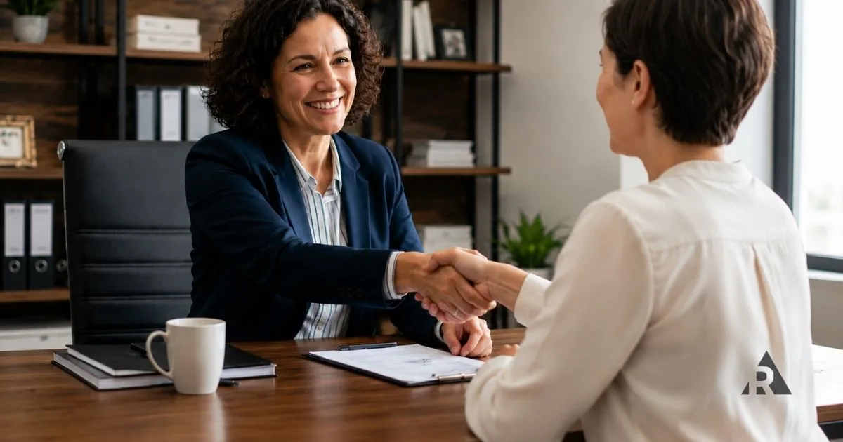 coach getting hired shaking hands