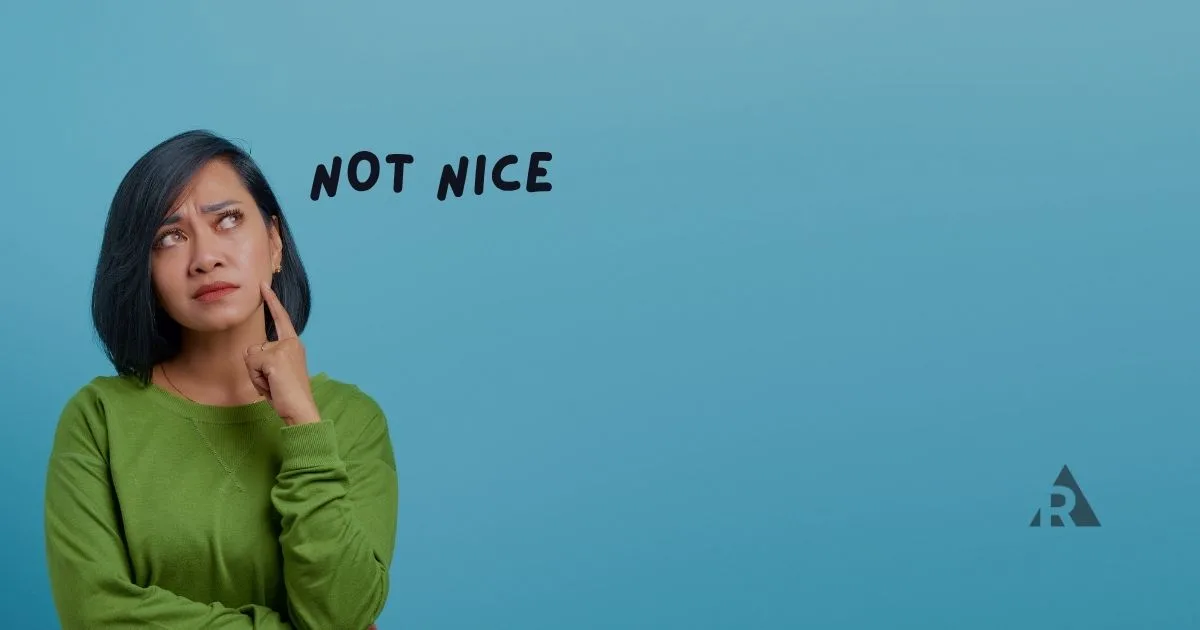 women thinking with thinking "Not Nice"