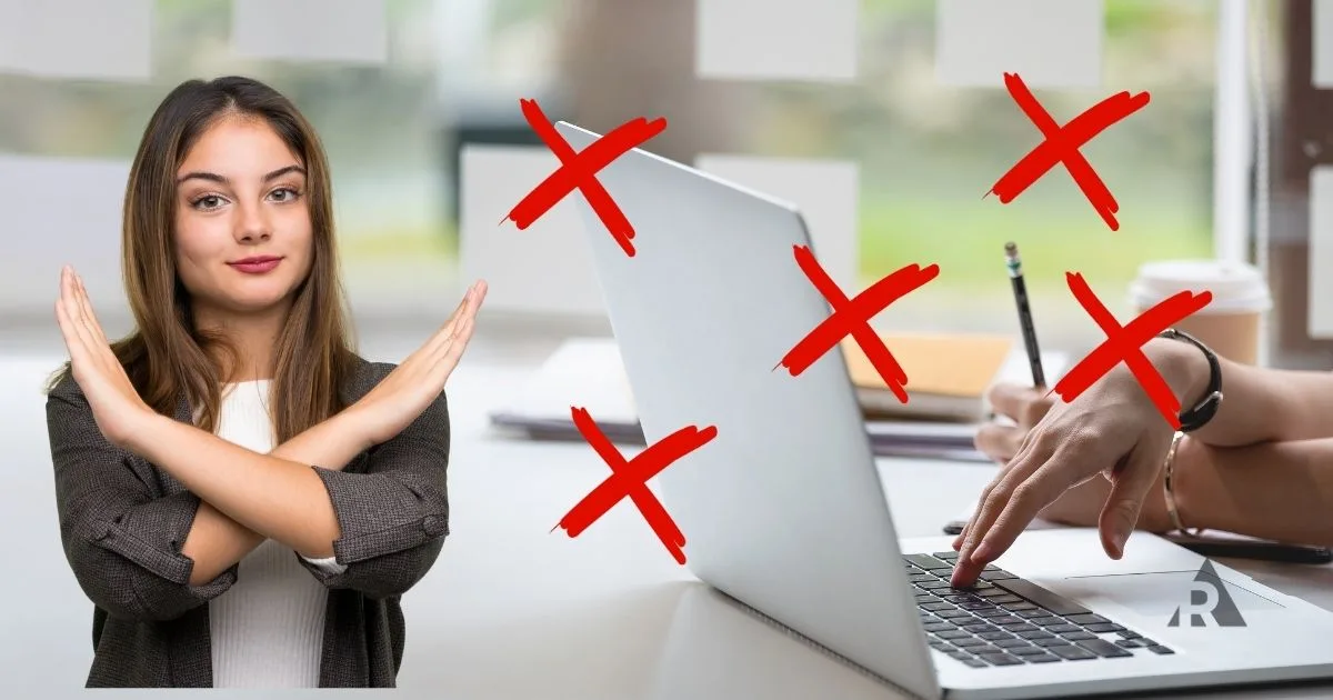 women with hands crossed and X's all over
