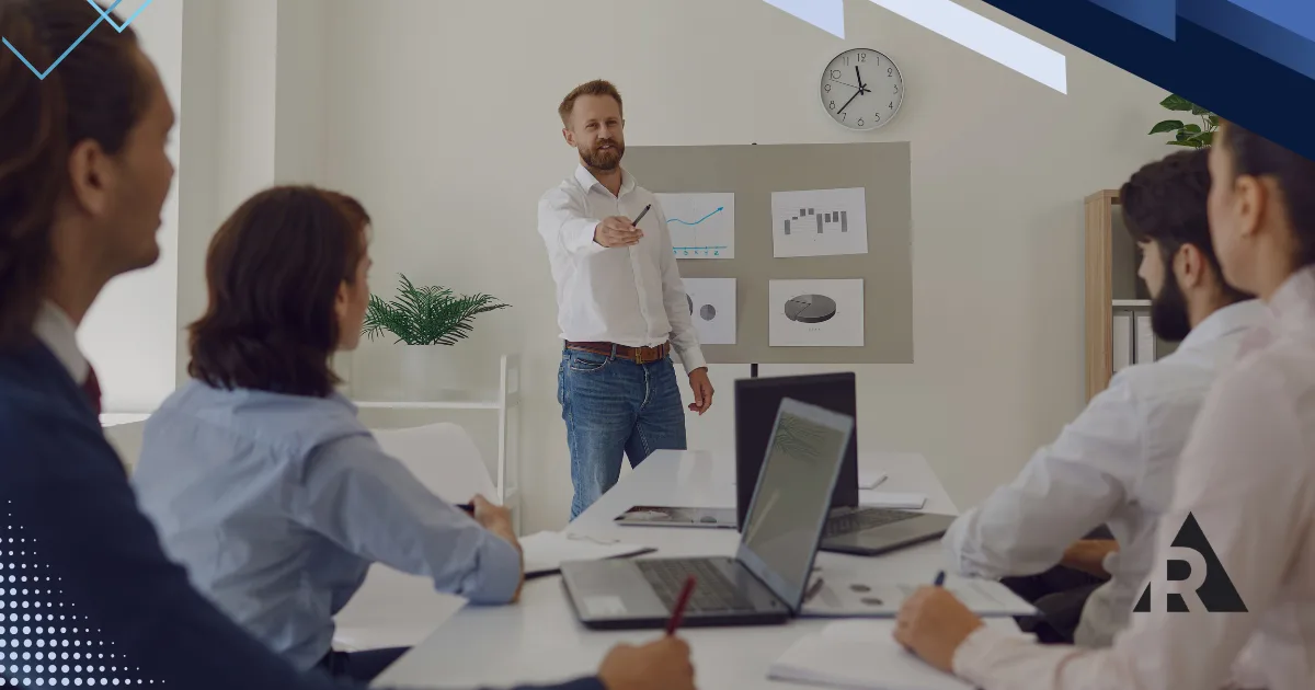 man conducting a meeting