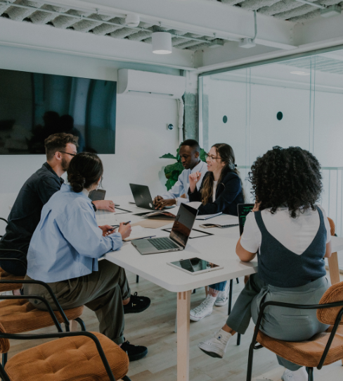 group of people in an office 