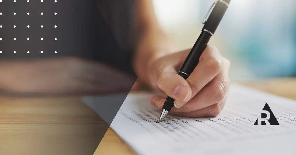 Person taking an assessment