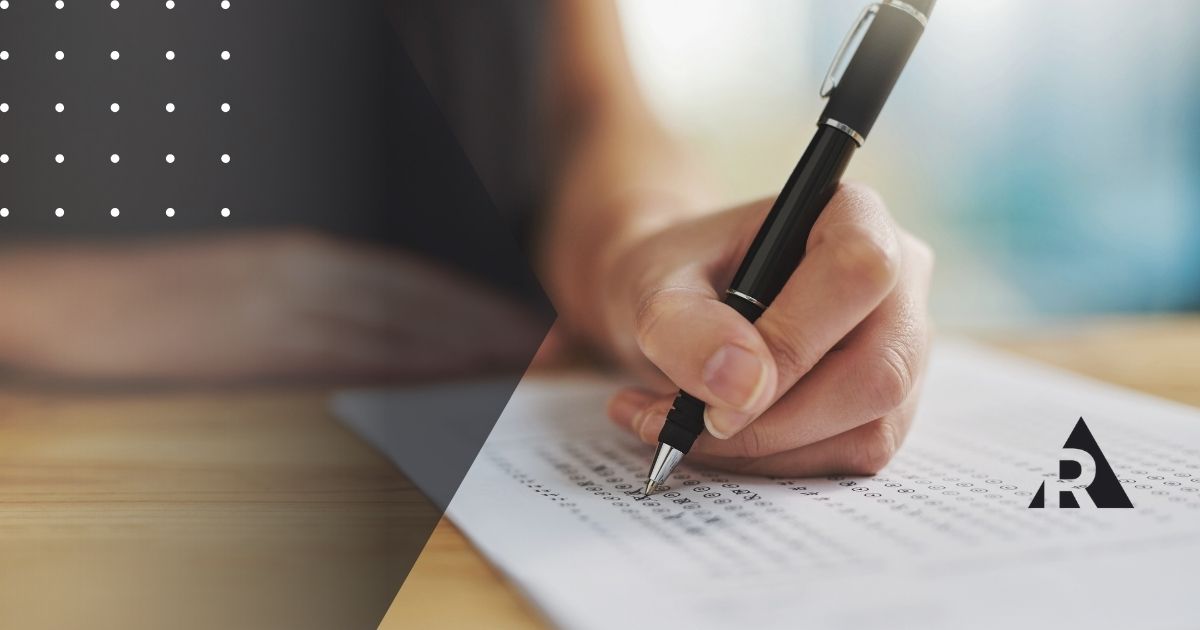 Person taking an assessment