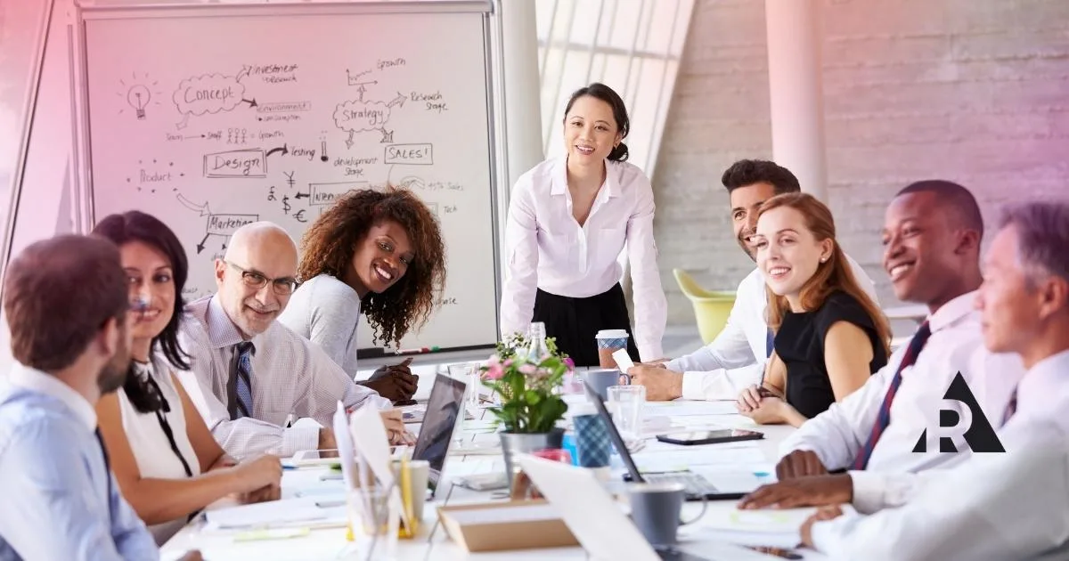 Business Women listening to a team meeting