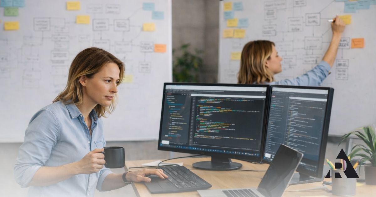 A women working as a Scrum Master and Developer