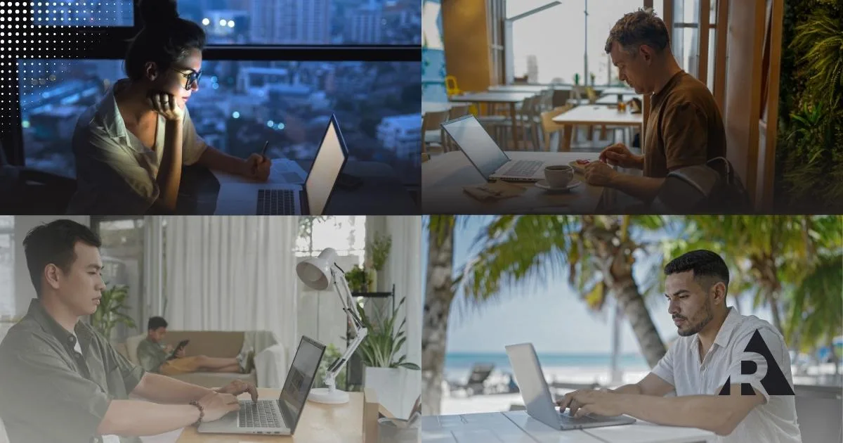 people working in different time zones