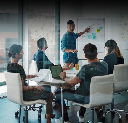leading a team in an office setting