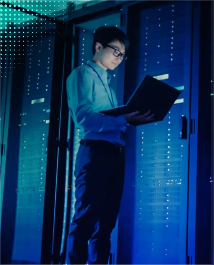 man working on laptop