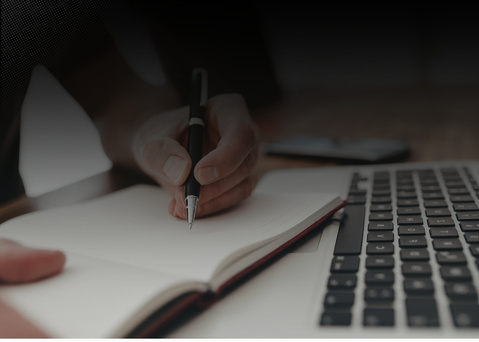 man writing