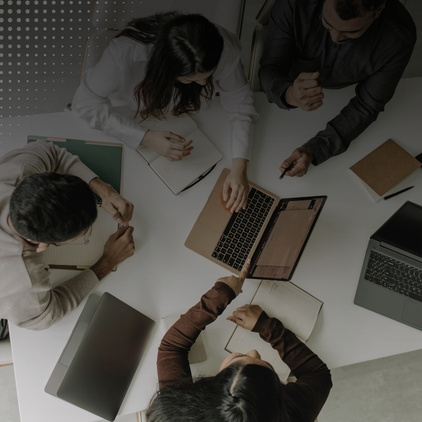 team working in modern office