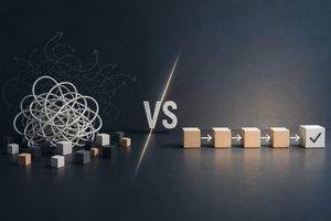 Chaos vs structured process in current state vs future state analysis