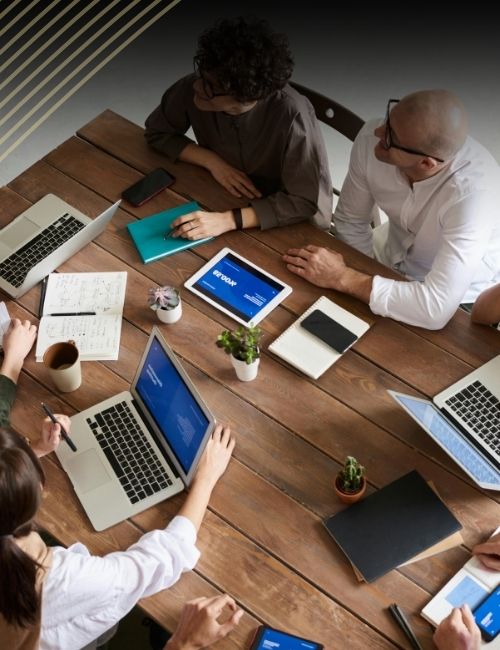 Business team evaluating AI use cases for business