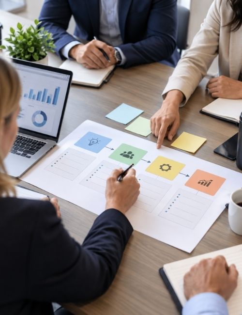 Business team assigning ownership for an AI adoption roadmap